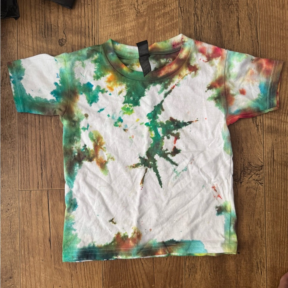 Colorful Tie-Dye Kids T-Shirt Custom By Philip Legacy Green